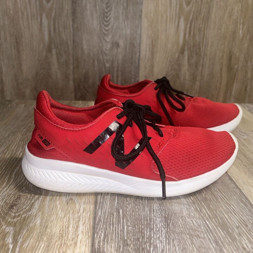 New Balance Fuel Core Coast Youth US Size 3 Red Black Mesh Running Sneaker Shoes